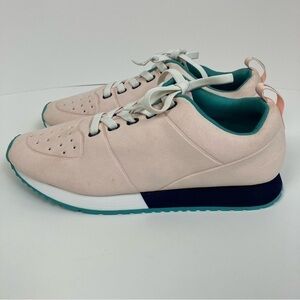 Native Cornell Lace Up Suede Sneakers Lightweight Tennis Shoes Pale Pink Sz 10